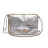 BOLSA PATCH  SCALE FLAP MAREA GRANDE COURO PRATA