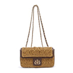 BOLSA BAGUETE ANNE PEQUENA CROCHÊ RÁFIA SOLAR