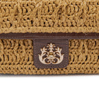 BOLSA BAGUETE ANNE PEQUENA CROCHÊ RÁFIA SOLAR