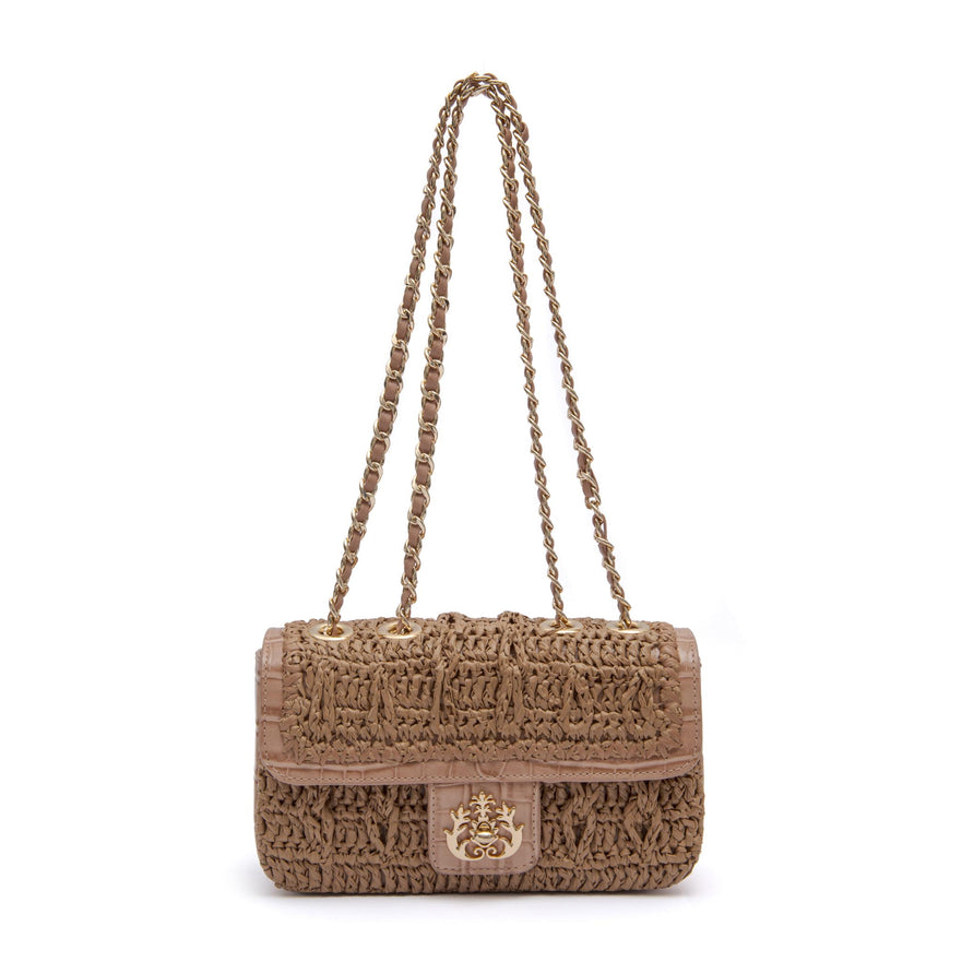 BOLSA BAGUETE ANNE PEQUENA CROCHÊ BALM