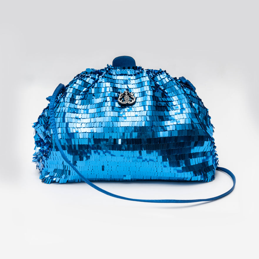 BOLSA MAXI POUCH  EM PAETÊS OCEANO