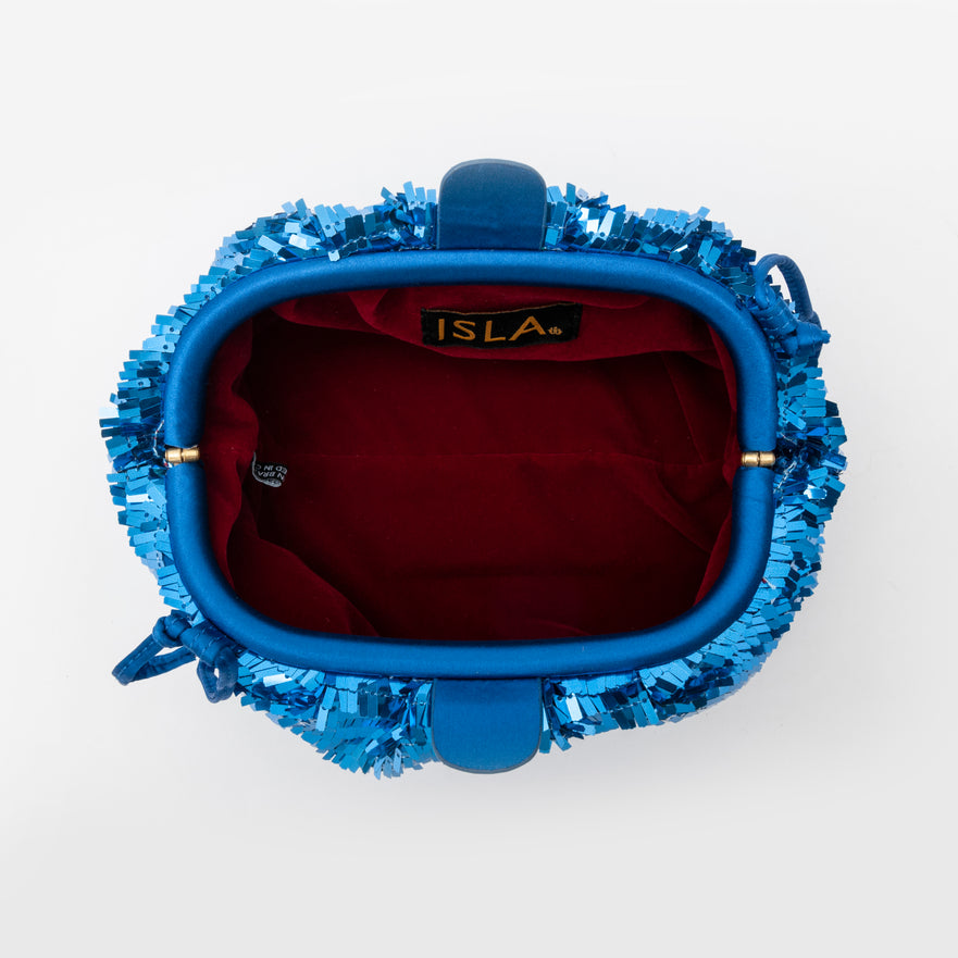 BOLSA MAXI POUCH  EM PAETÊS OCEANO