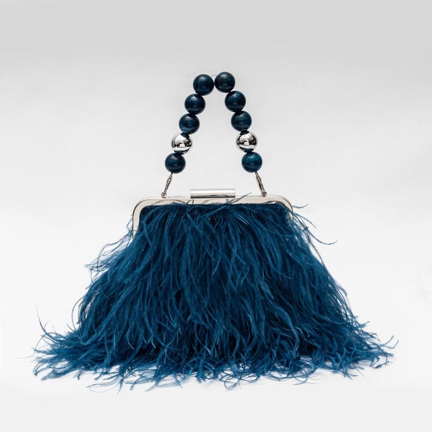 Bolsa Clutch De Plumas Reedition Midnight