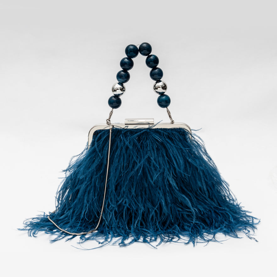 Bolsa Clutch De Plumas Reedition Midnight