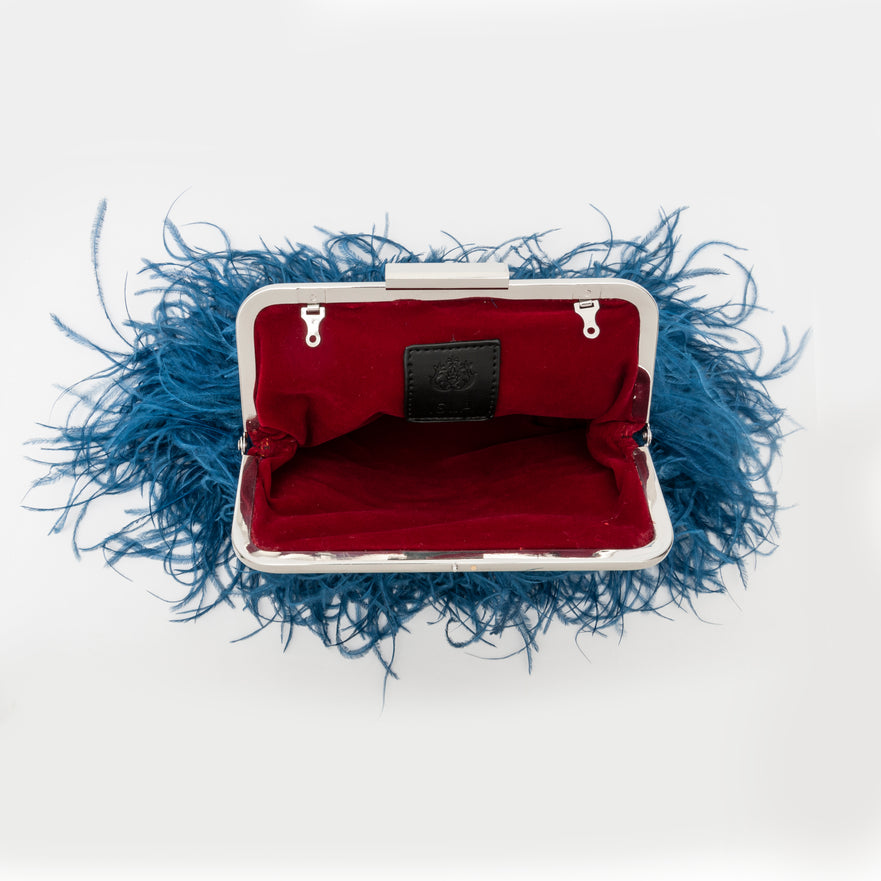 Bolsa Clutch De Plumas Reedition Midnight