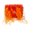 Mini Bolsa em Croche e Plumas Laranja