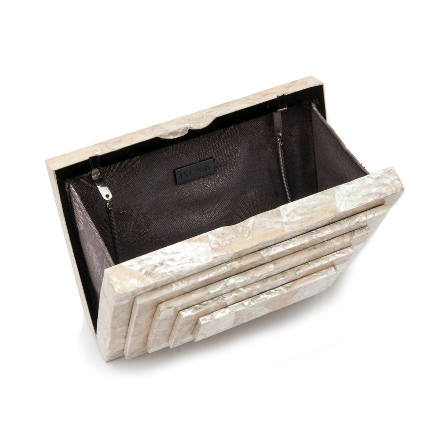 BOLSA CLUTCH MADREPÉROLA  RETANGULAR - DIONE MADRECLARA