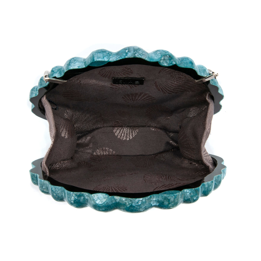 MOTHER-OF-PEARL ACQUA CLUTCH BAG