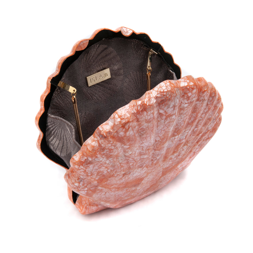 BOLSA CLUTCH MADREPÉROLA ACQUA E CORAL CORAL