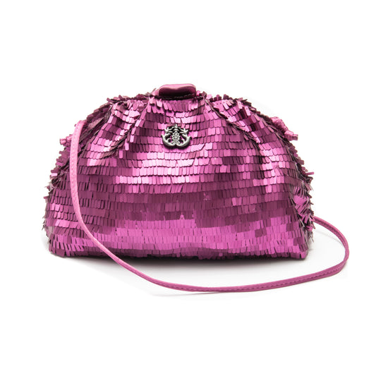 Mini Pouch em Paetê PINK Matte