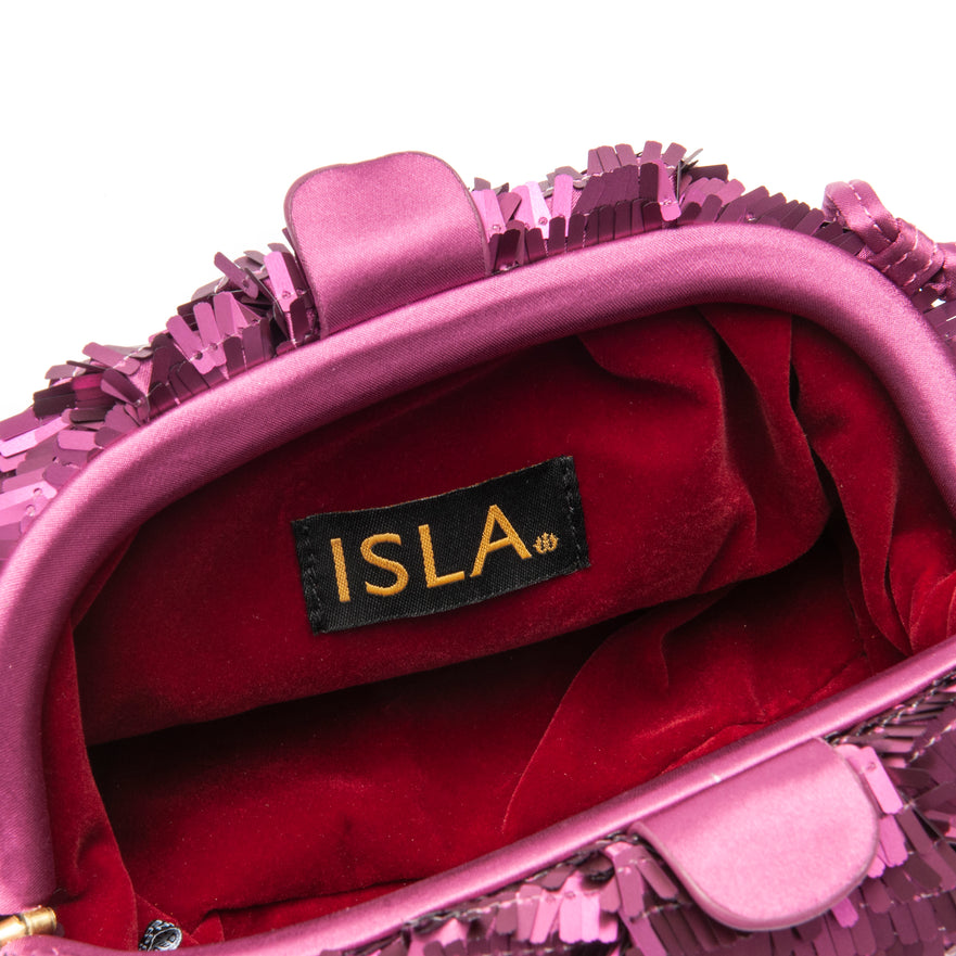 Mini Pouch em Paetê PINK Matte