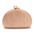 BOLSA CLUTCH ABAULADA COM CORRENTE BRONZE