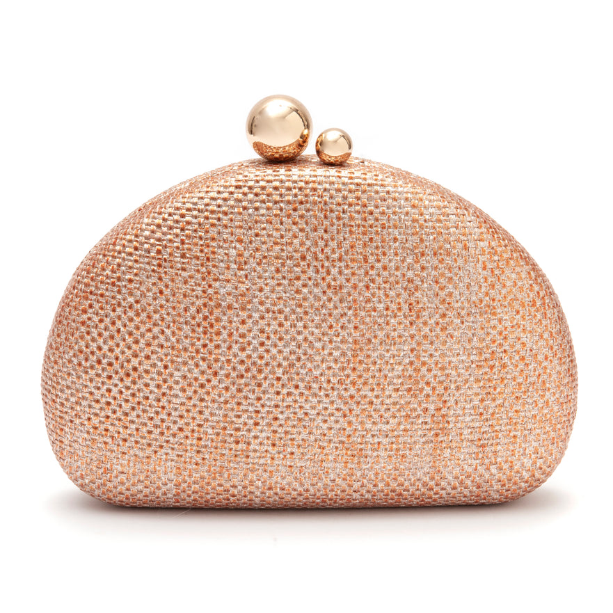 BOLSA CLUTCH ABAULADA COM CORRENTE BRONZE