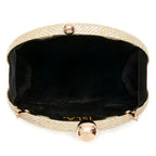 BOLSA CLUTCH ABAULADA COM CORRENTE NATURAL