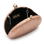 BOLSA CLUTCH ABAULADA COM CORRENTE BRONZE