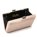 BOLSA CLUTCH EVA EM CETIM FENDI ONIX
