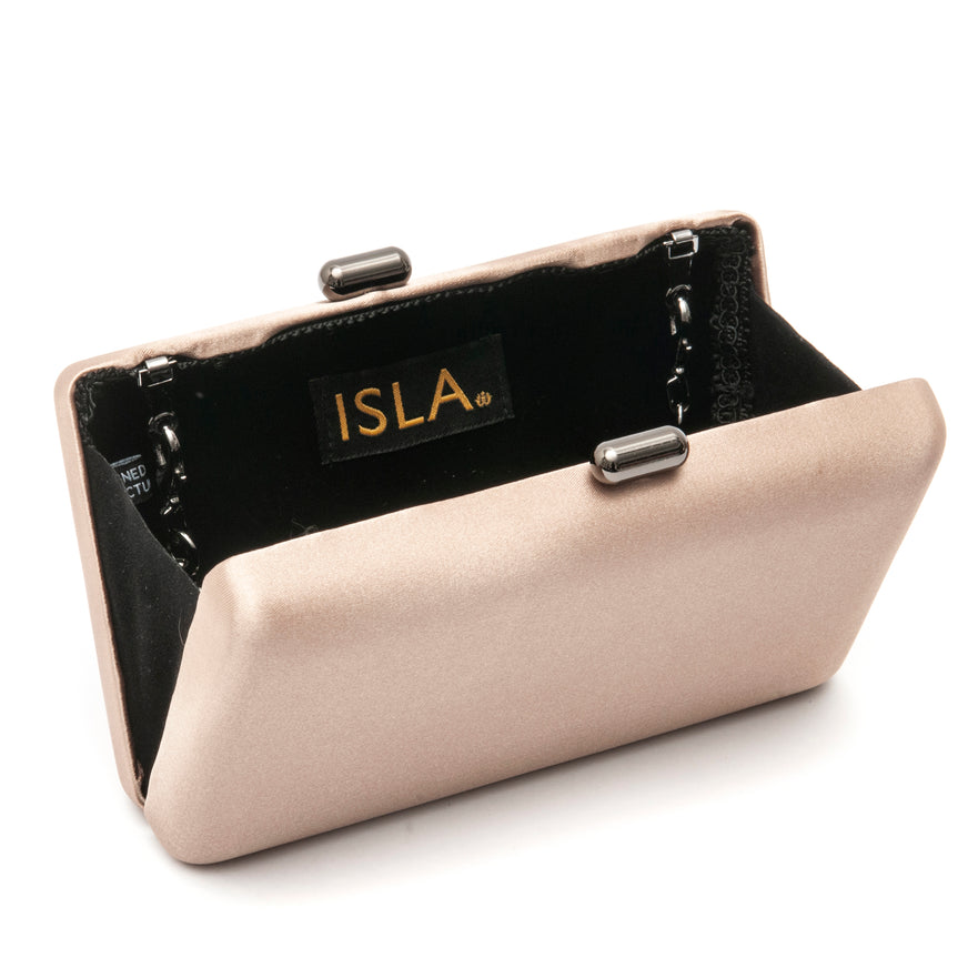 BOLSA CLUTCH EVA EM CETIM FENDI ONIX