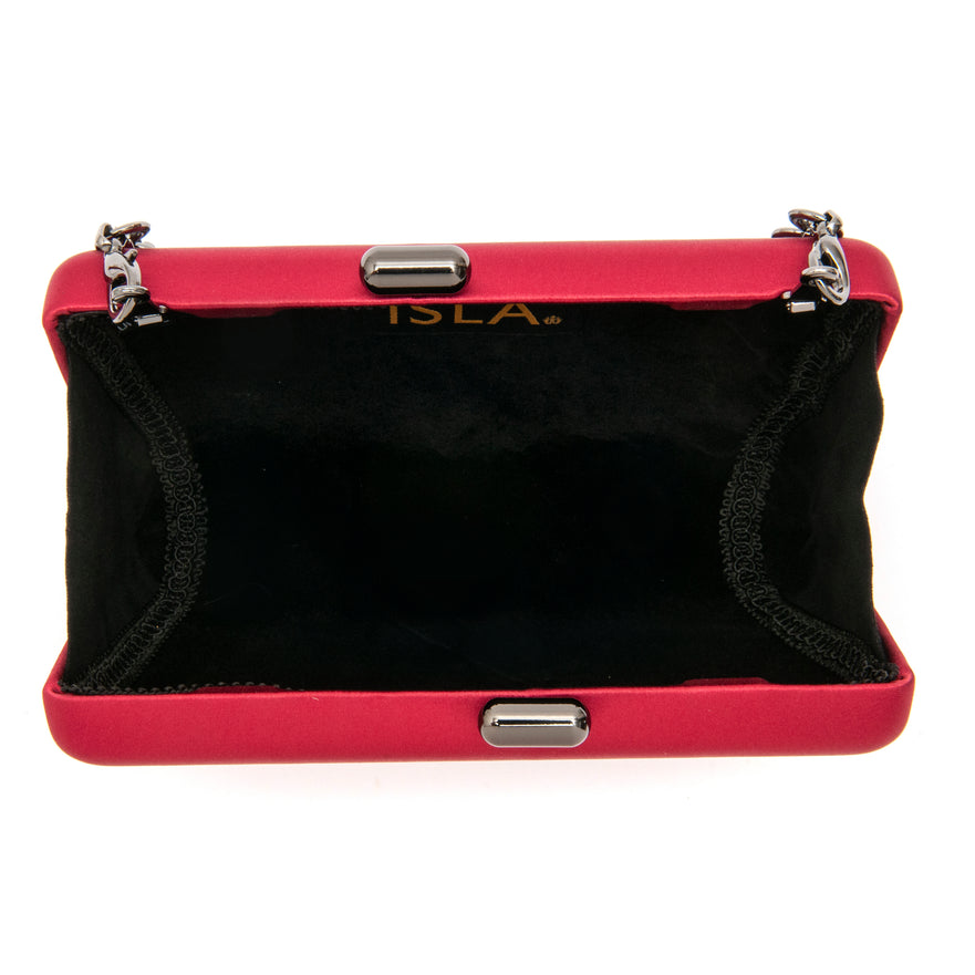 BOLSA CLUTCH EVA EM CETIM VINHO