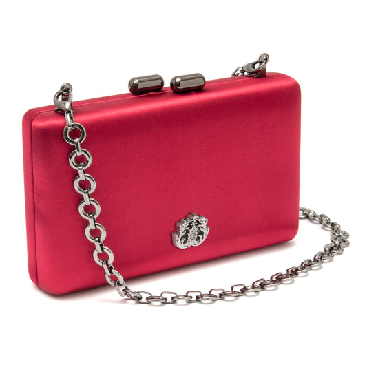 BOLSA CLUTCH EVA EM CETIM VINHO
