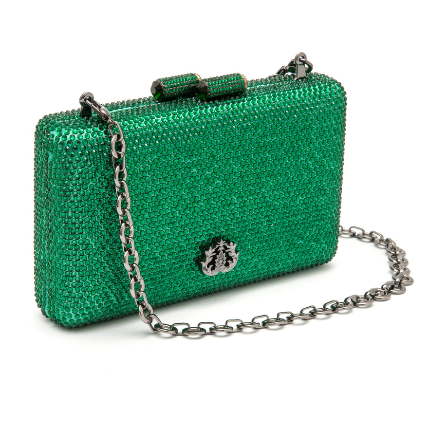 BOLSA CLUTCH EVA EM CRISTAIS VERDE