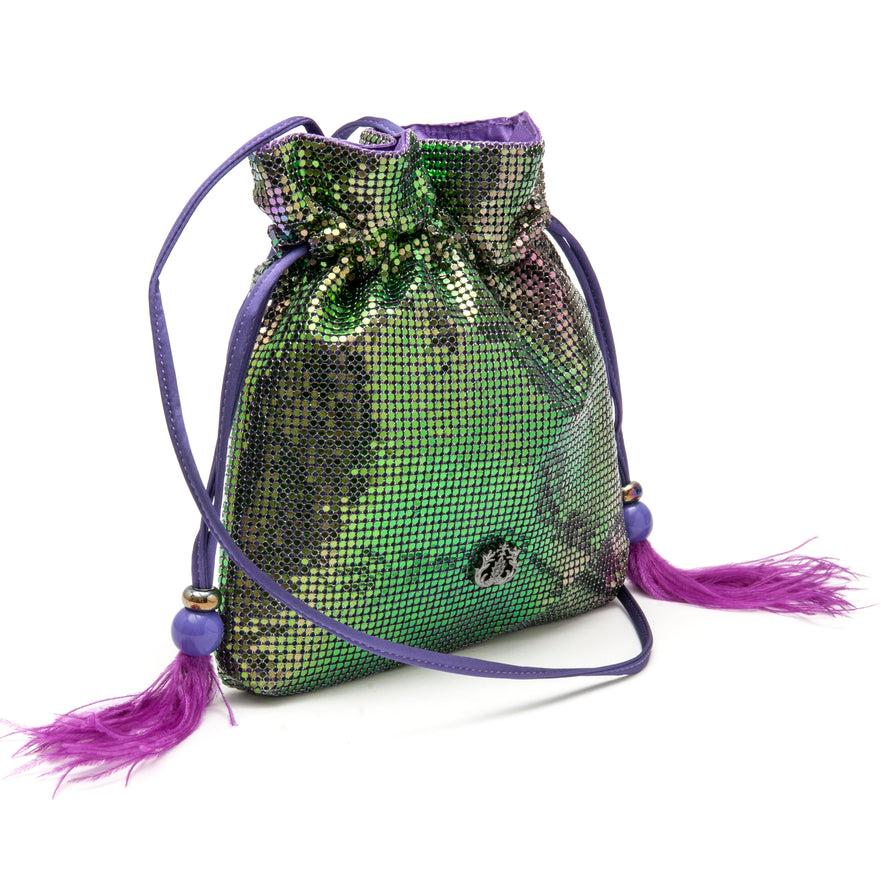 Bolsa Bucket Isla 20'S Em Malha Metálica Aurora Boreal