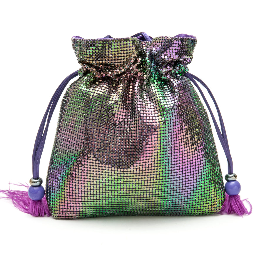 Bolsa Bucket Isla 20'S Em Malha Metálica Aurora Boreal