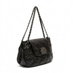 BOLSA SHOULDER SIRENA MÉDIA COCCON PRETO OURO