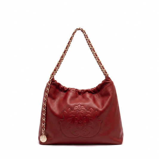 BOLSA DAYSE HOBO EM COURO VERMELHO