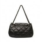 BOLSA SHOULDER SIRENA MÉDIA COCCON PRETO OURO