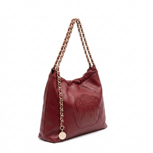 BOLSA DAYSE HOBO EM COURO VERMELHO