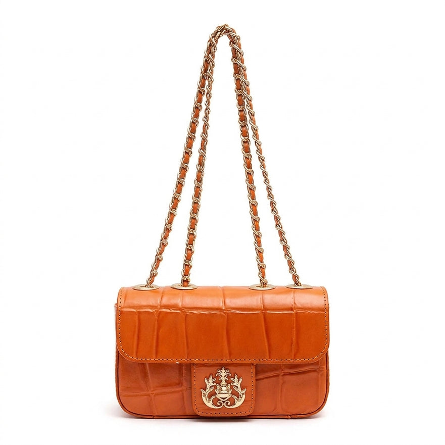 BOLSA BAGUETE ANNE MINI COURO CAIMAN MANGO