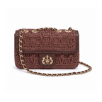 BOLSA BAGUETE ANNE PEQUENA CROCHÊ CANELA