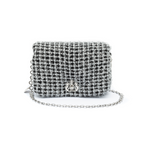 SILVER LUREX TWEED PUFFER BAG