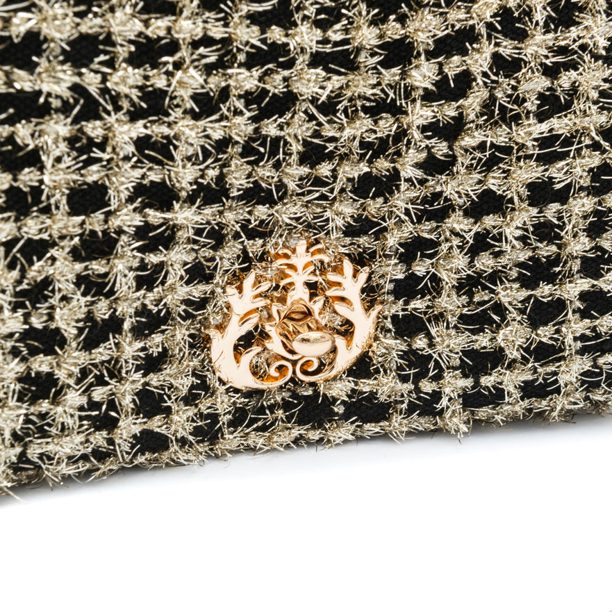 Bolsa Puffer Tweed Lurex Ouro