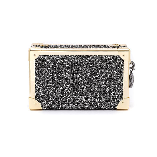 CLUTCH TRUNK METALIZADO TWEED GLAM ROXY