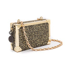 CLUTCH TRUNK METALIZADO TWEED GLAM OURO