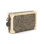 CLUTCH TRUNK METALIZADO TWEED GLAM OURO