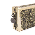 CLUTCH TRUNK METALIZADO TWEED GLAM OURO
