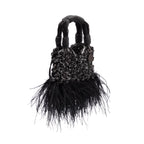 MINI TOTE GLAM PLUMAS PRETO