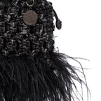 MINI TOTE GLAM PLUMAS PRETO