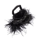 MINI TOTE GLAM PLUMAS PRETO