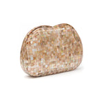 BOLSA CLUTCH MADRPÉROLA ABAULADA FURTA ROSE