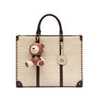 TOTE SIRENE MONOGRAMA CANVAS CREME