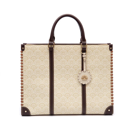 TOTE SIRENE MONOGRAMA CANVAS CREME
