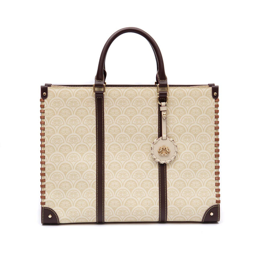 TOTE SIRENE MONOGRAMA CANVAS CREME
