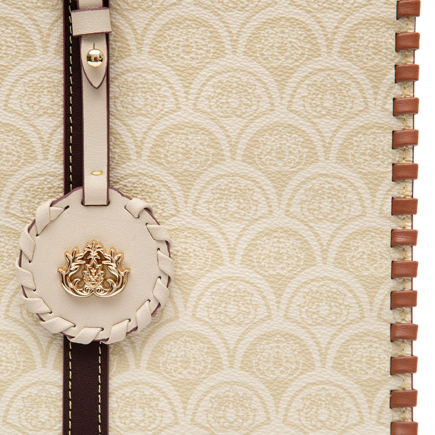 TOTE SIRENE MONOGRAMA CANVAS CREME