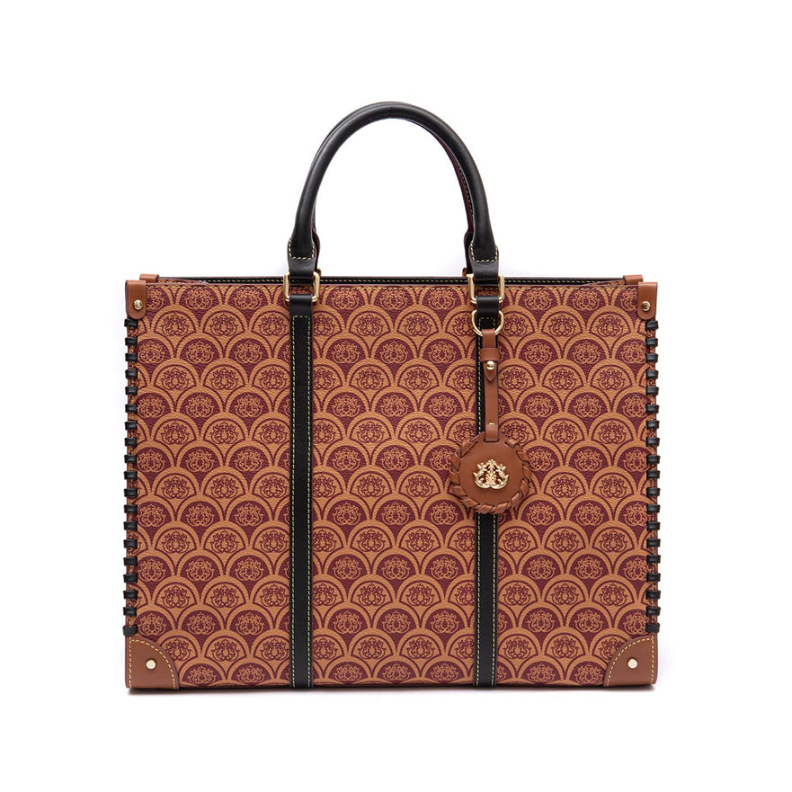 TOTE SIRENE MONOGRAMA CANVAS CARAMELO