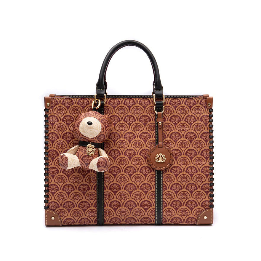 TOTE SIRENE MONOGRAMA CANVAS CARAMELO