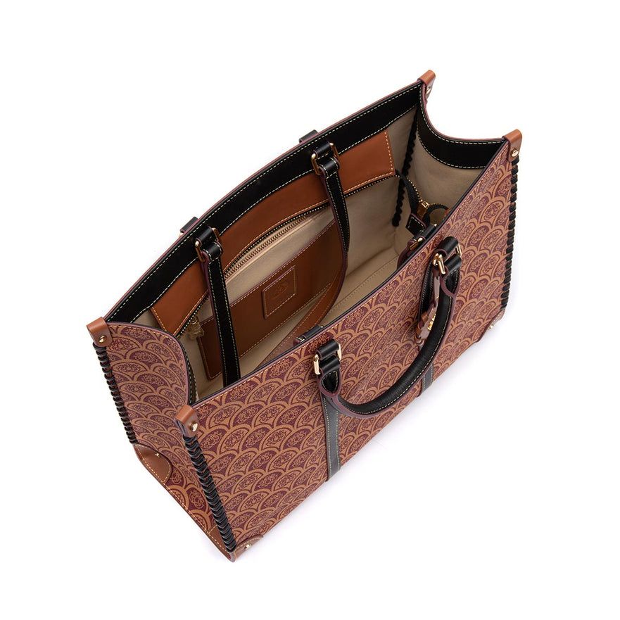 TOTE SIRENE MONOGRAMA CANVAS CARAMELO