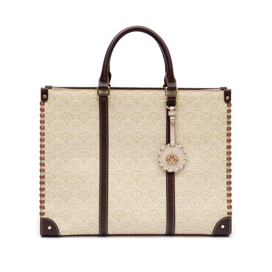 BOLSA TOTE SIRENA MONOGRAM CANVAS CREAM